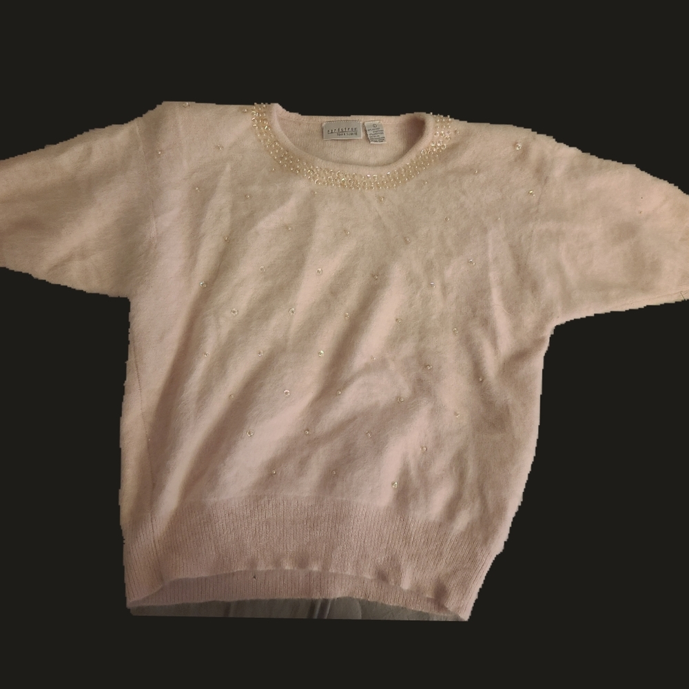 Light pink fuzzy top